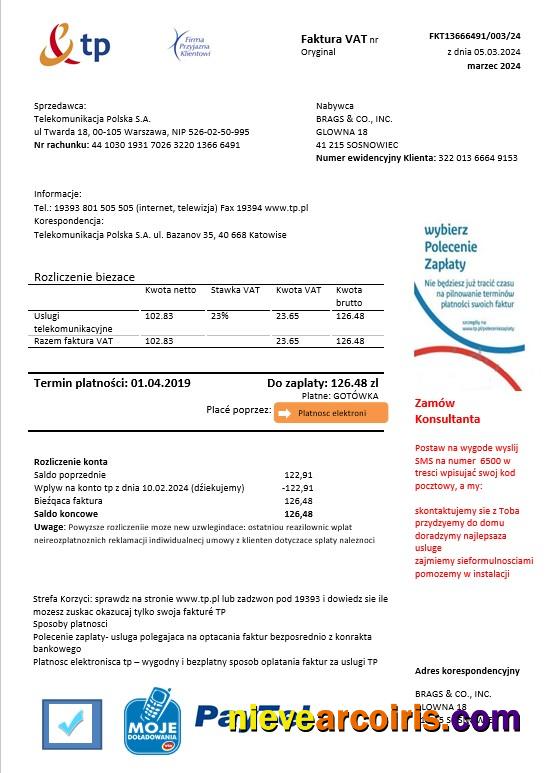 Poland TP business utility bill